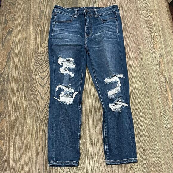 American Eagle Womens High-Rise Jegging Jeans Next Level Stretch Blue Size 12 - Picture 1 of 12